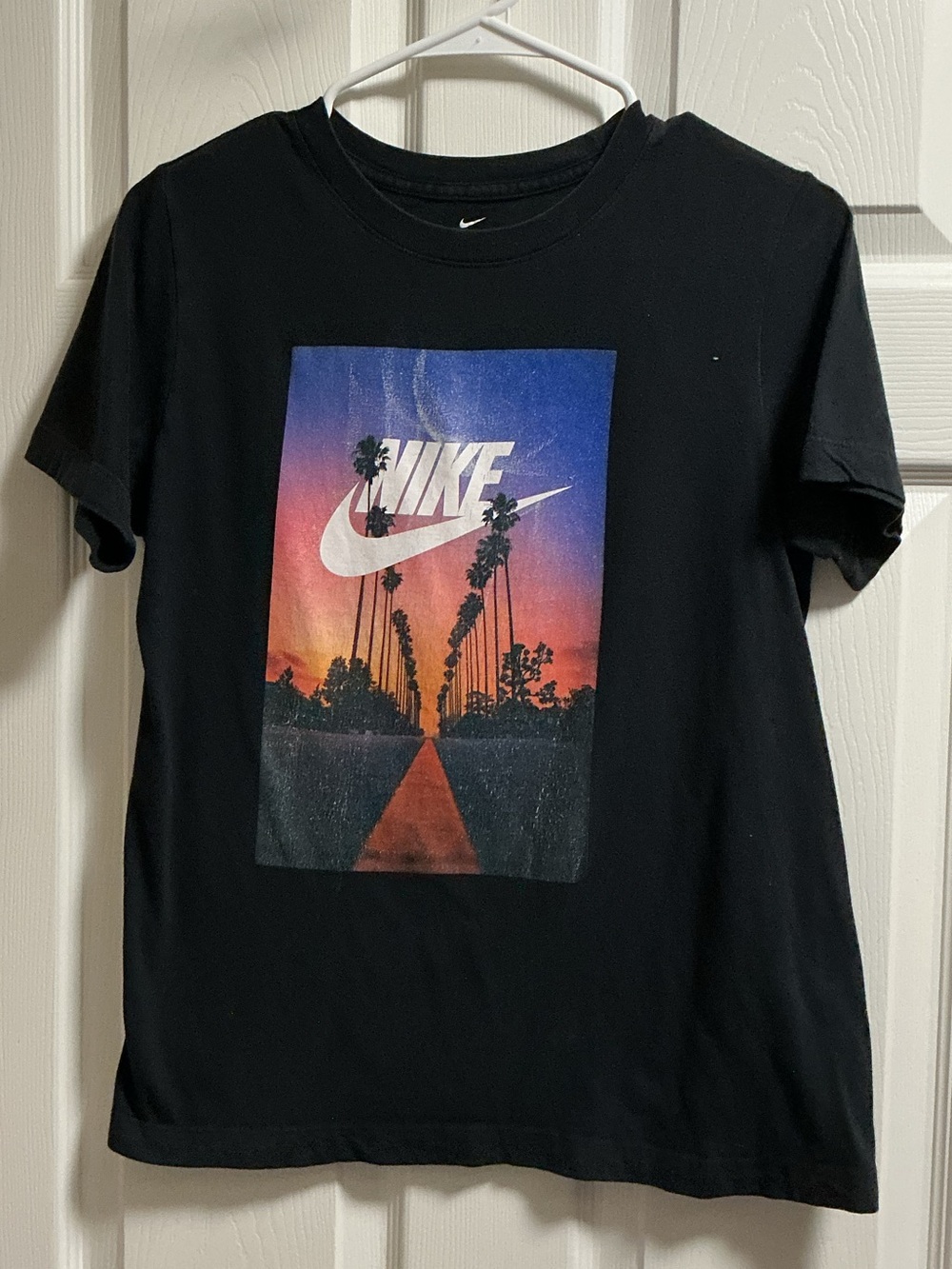 Nike Black Short Sleeve Tee with Sunset Palm Graphic